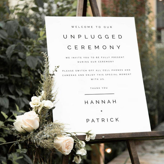 Hannah Printable Unplugged Ceremony Sign