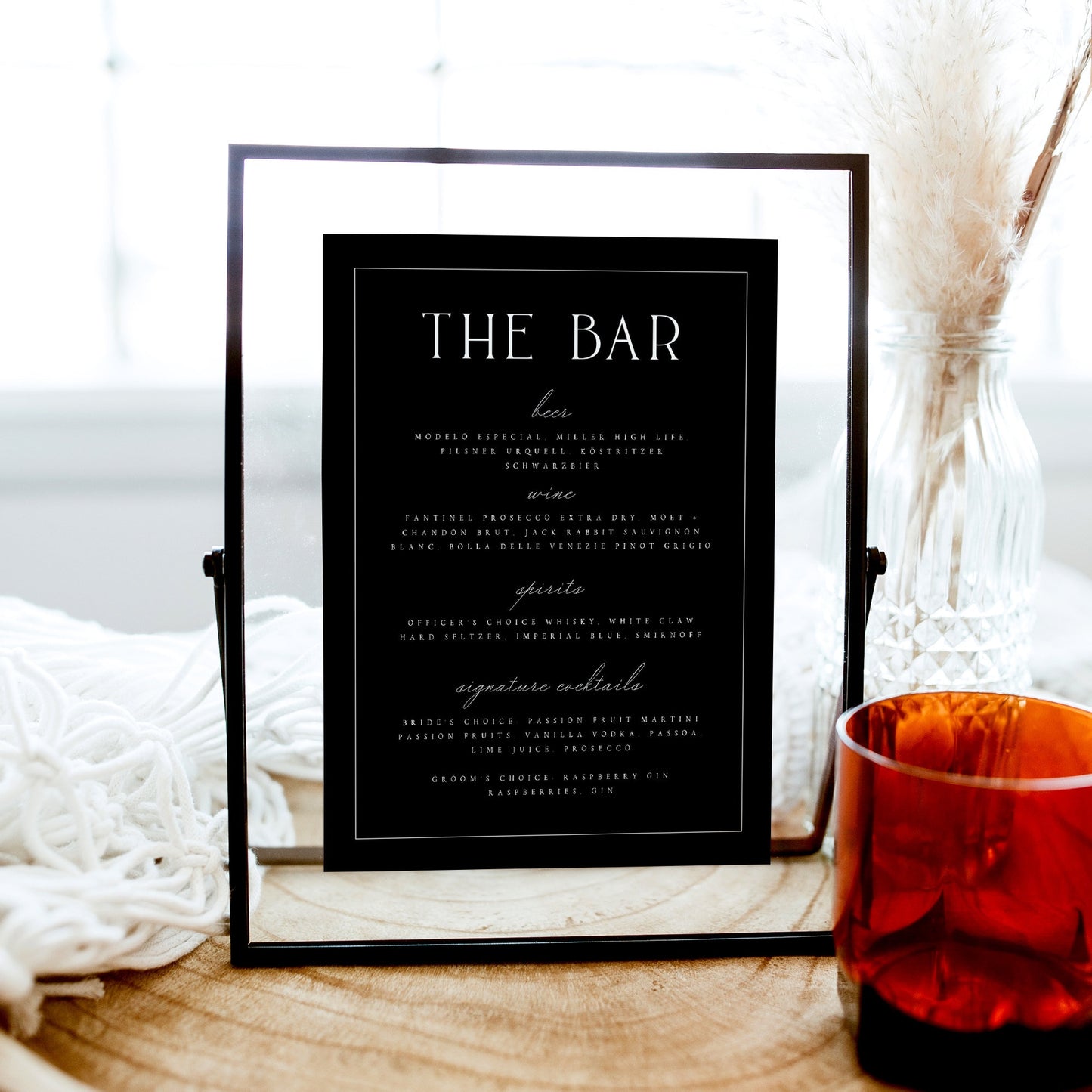 Leah Bar Menu Template