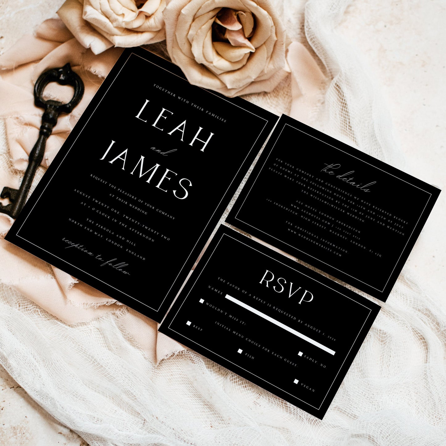 Leah Minimalist Wedding Invitation Template