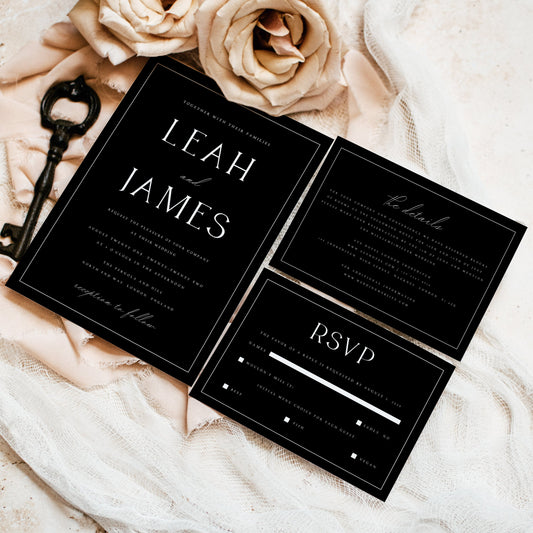 Leah Minimalist Wedding Invitation Printable Template