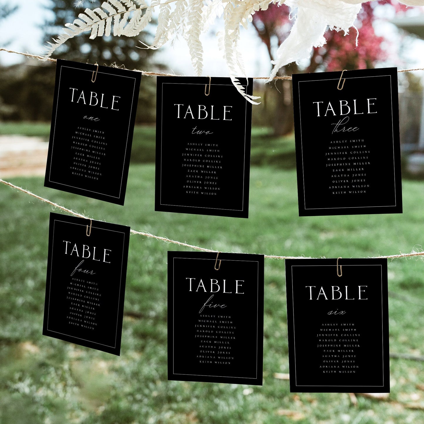 Leah Minimalist Wedding Seating Card Template