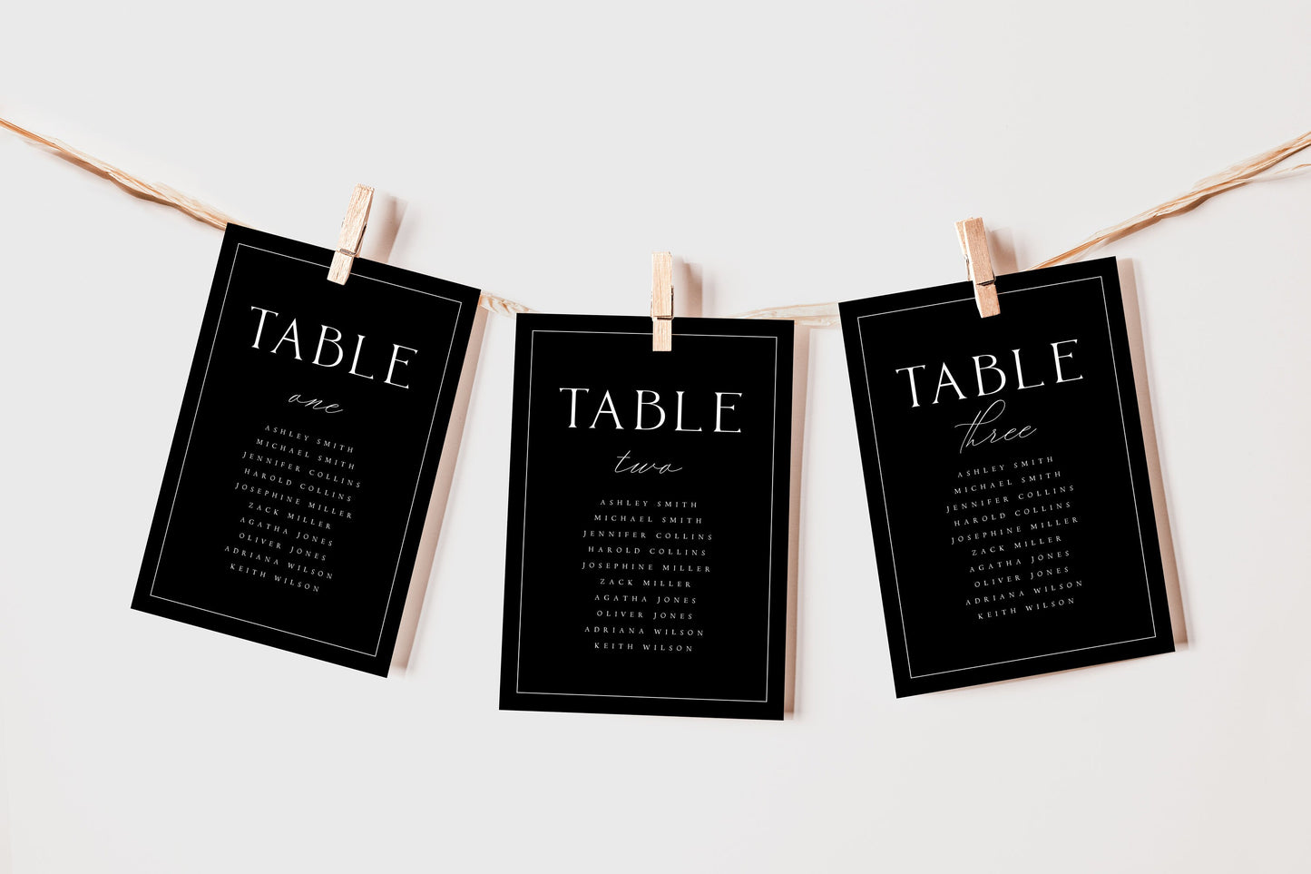 Leah Minimalist Wedding Seating Card Template