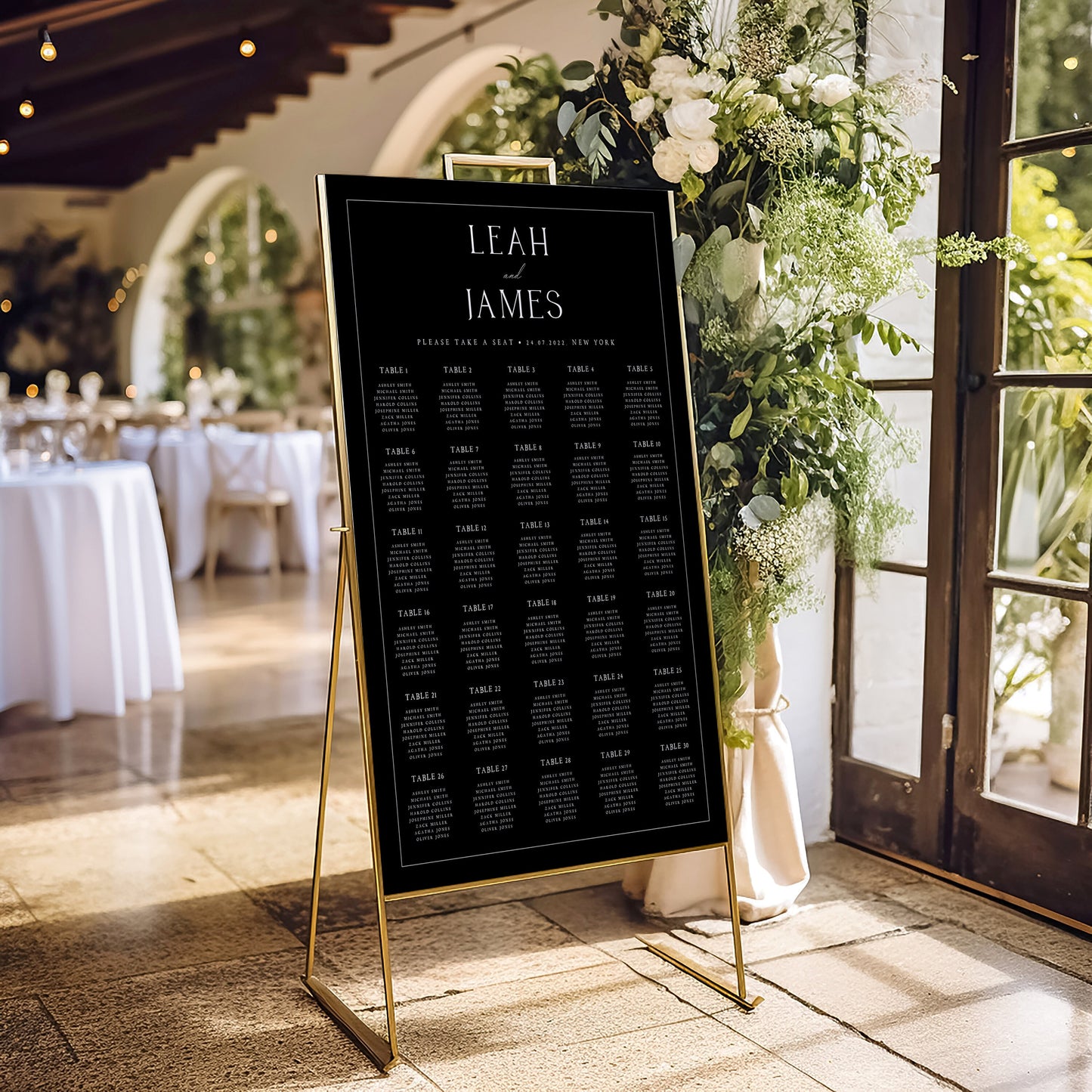 Leah Modern Wedding Seating Chart Template