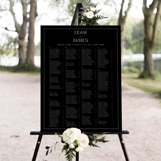 Leah Modern Wedding Seating Chart Template