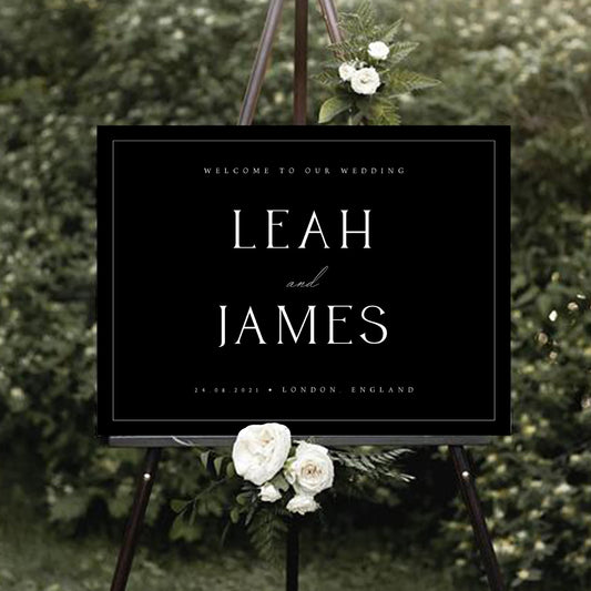 Leah Minimalist Wedding Welcome Sign Template