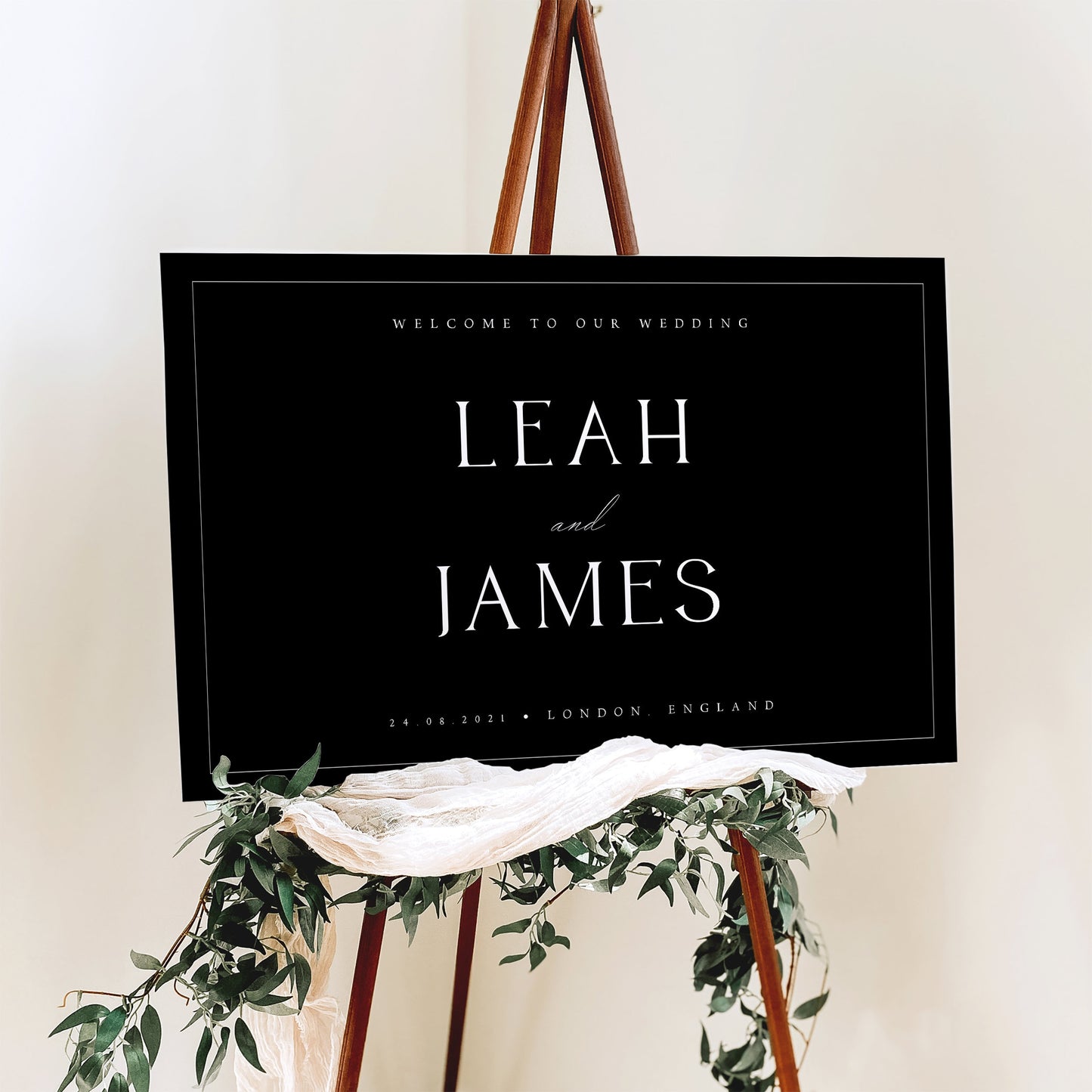 Leah Minimalist Wedding Welcome Sign Template