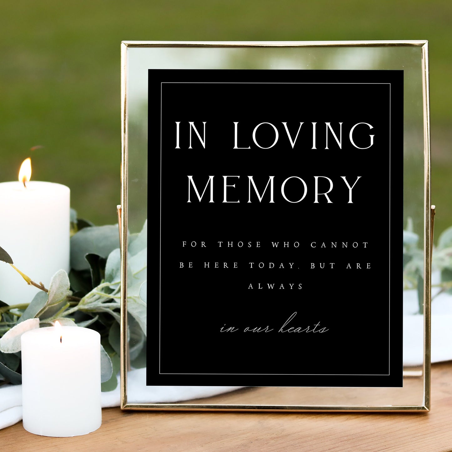 Leah Simple In Loving Memory Sign Template