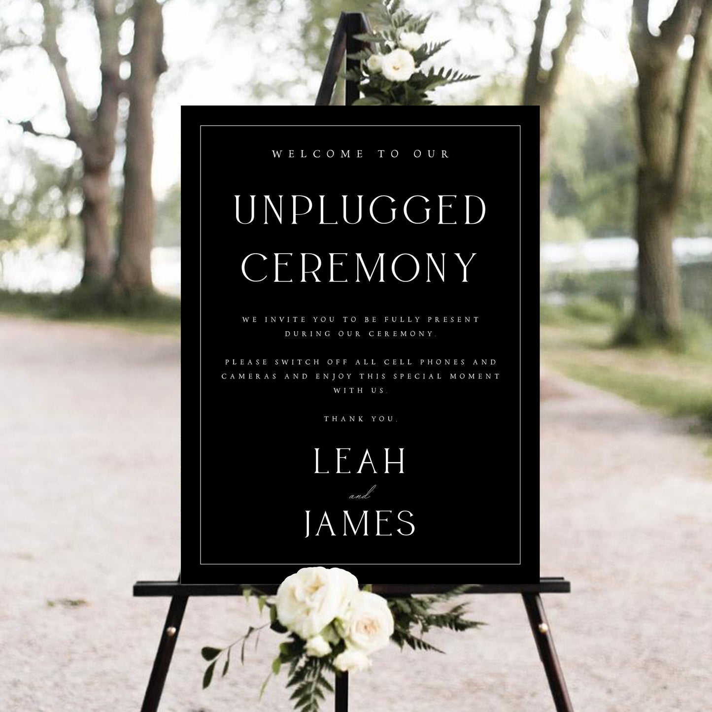 Leah Printable Unplugged Ceremony Sign Template