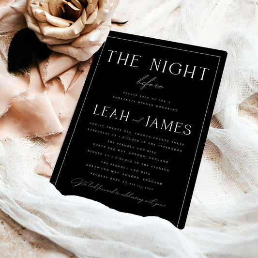 Leah Minimalist Wedding REHEARSAL Template