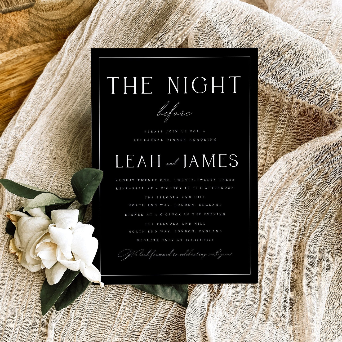 Leah Minimalist Wedding REHEARSAL Template