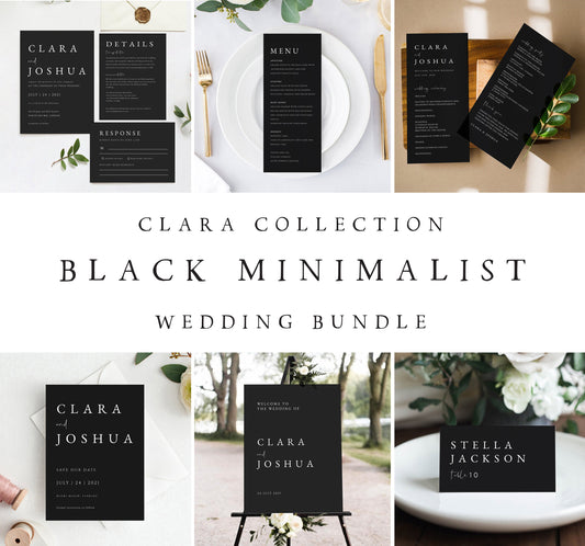 Clara Modern Black Wedding Bundle