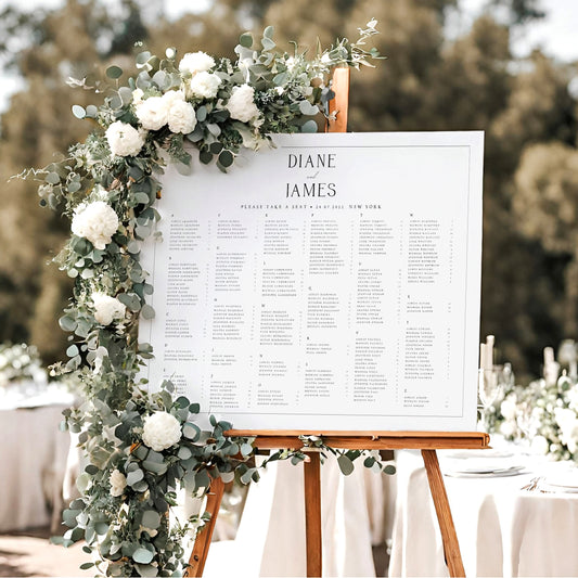 Diane Alphabetical Wedding Seating Sign Template