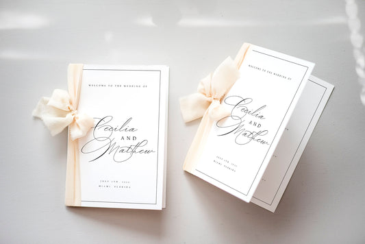 Cecilia Folded Wedding Program Template