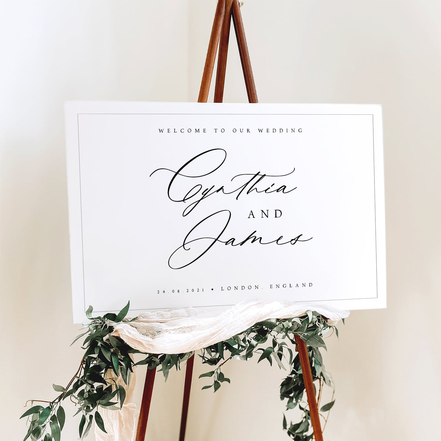 Cynthia Minimalist Wedding Welcome Sign