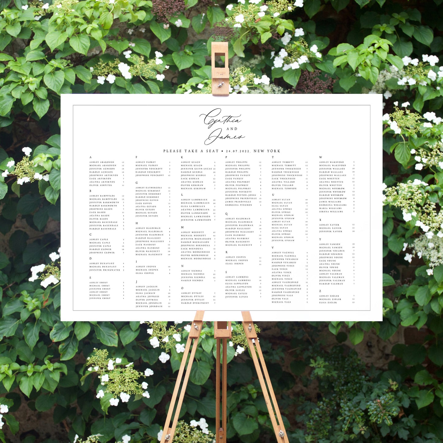 Cynthia Classic Wedding Seating Chart Template