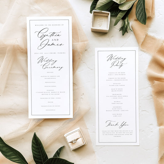 Cynthia Elegant Wedding Program Template