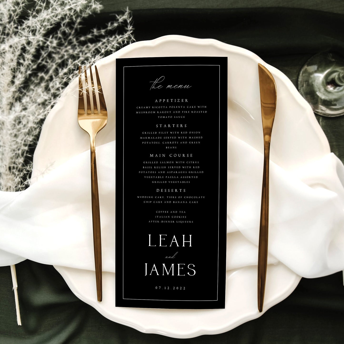 Leah Wedding Menu Template