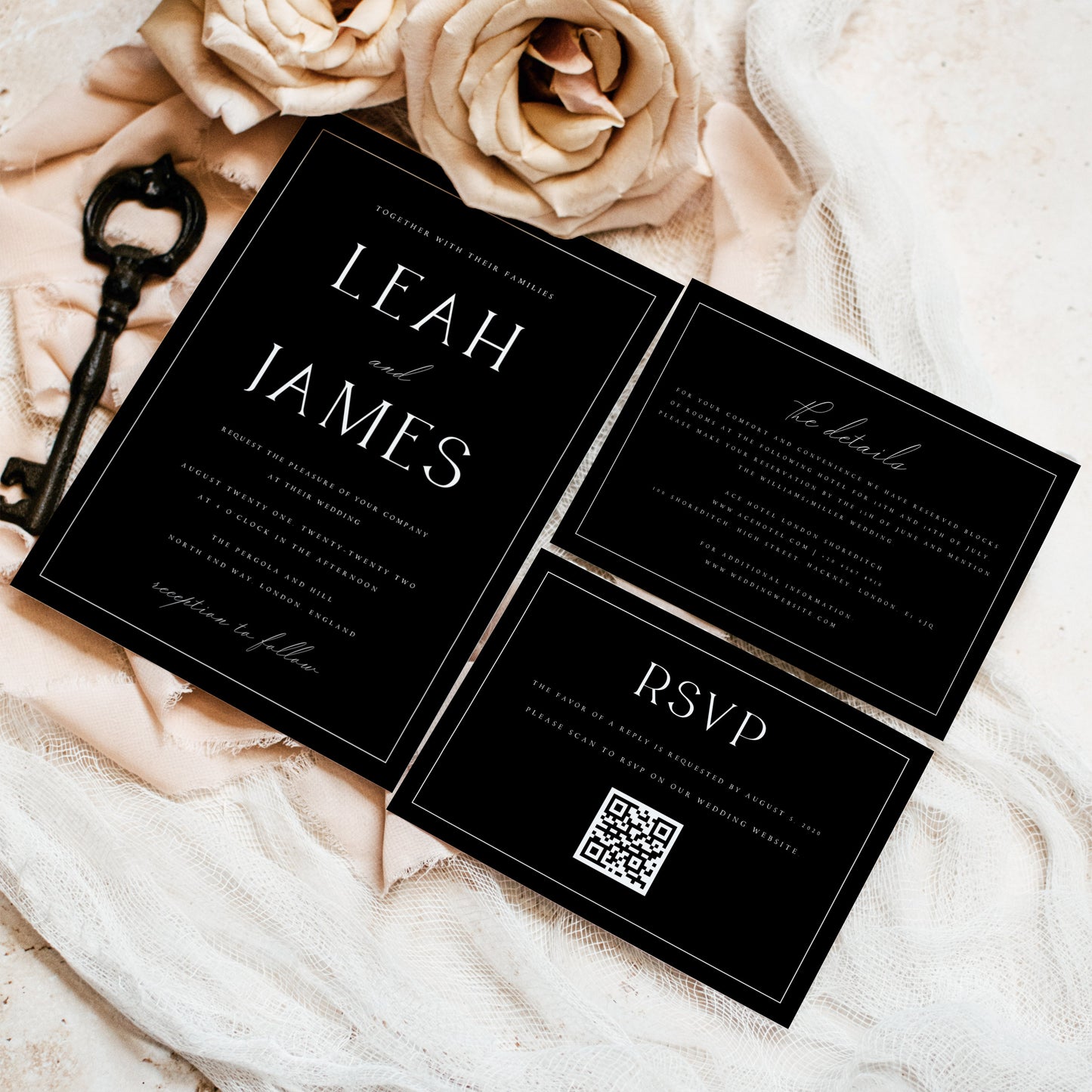 Leah Minimalist Wedding Invitation Template