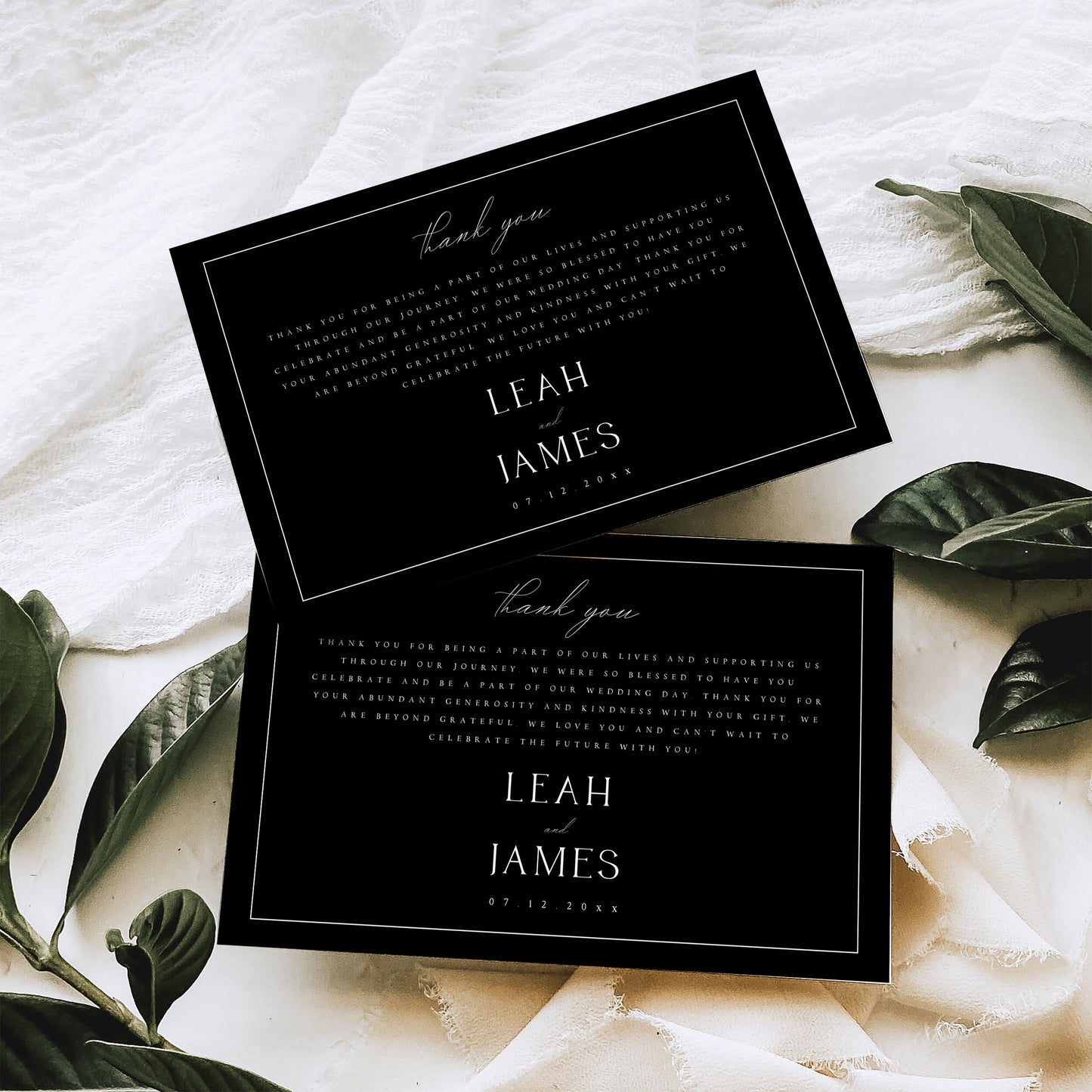 Leah Minimalist Thank You Place Card Template