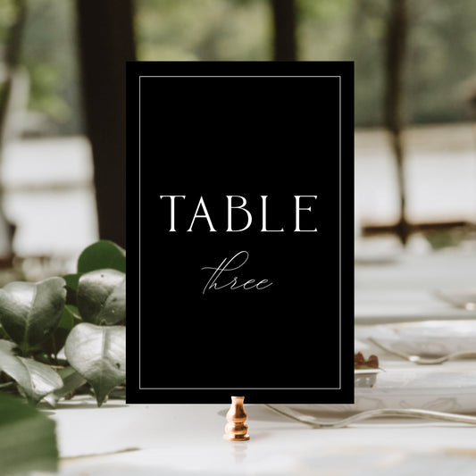 Leah Minimalist Elegant Table Number Template