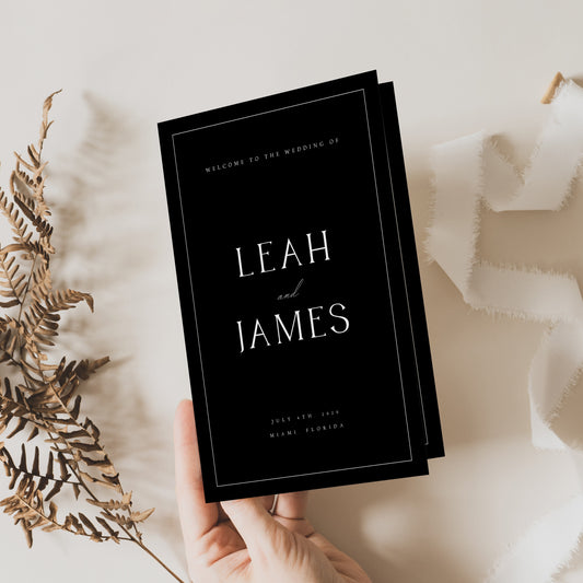 Leah Elegant Wedding Program Template