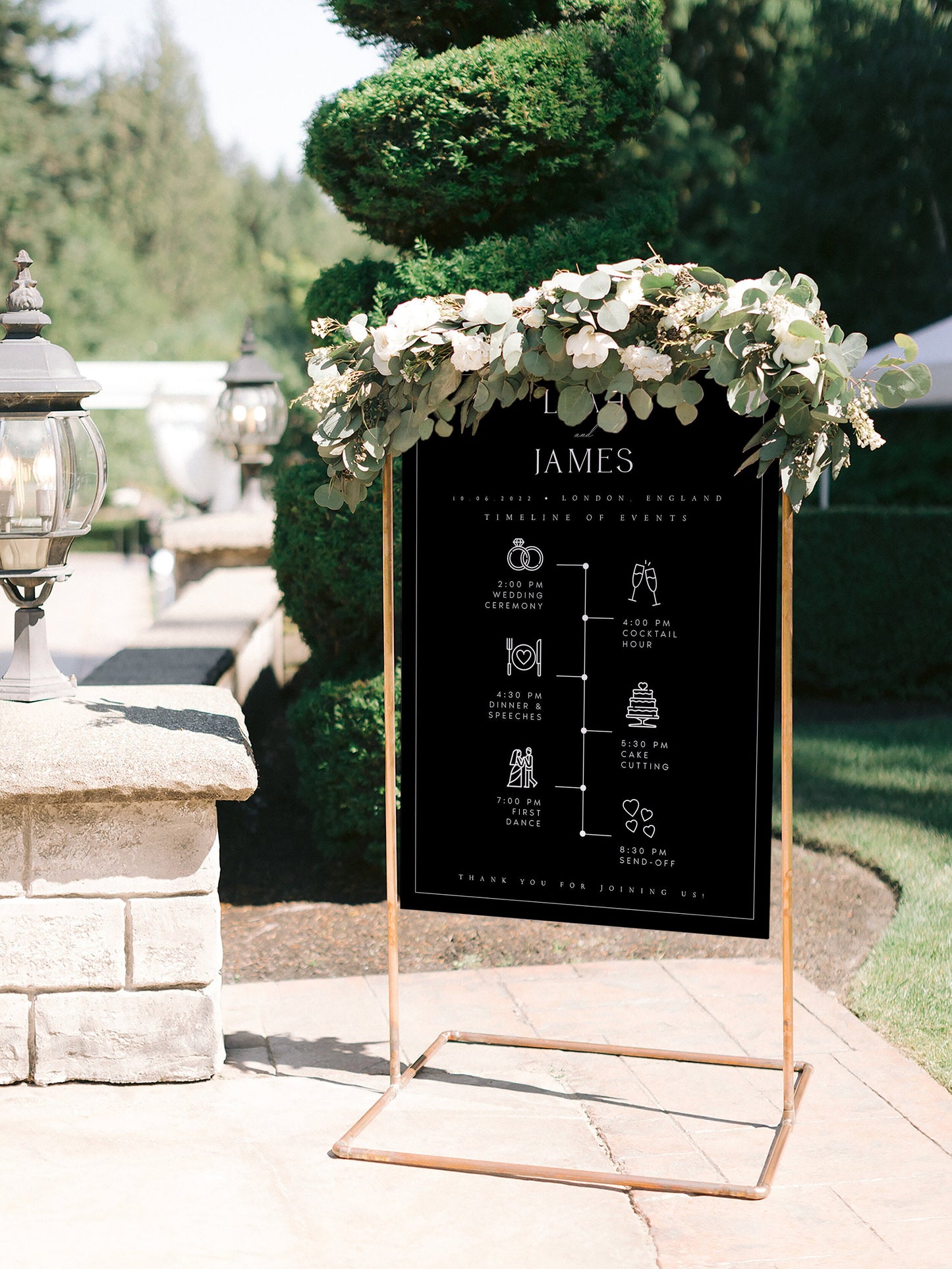 Leah Modern Wedding Order of Events Timeline Sign Template