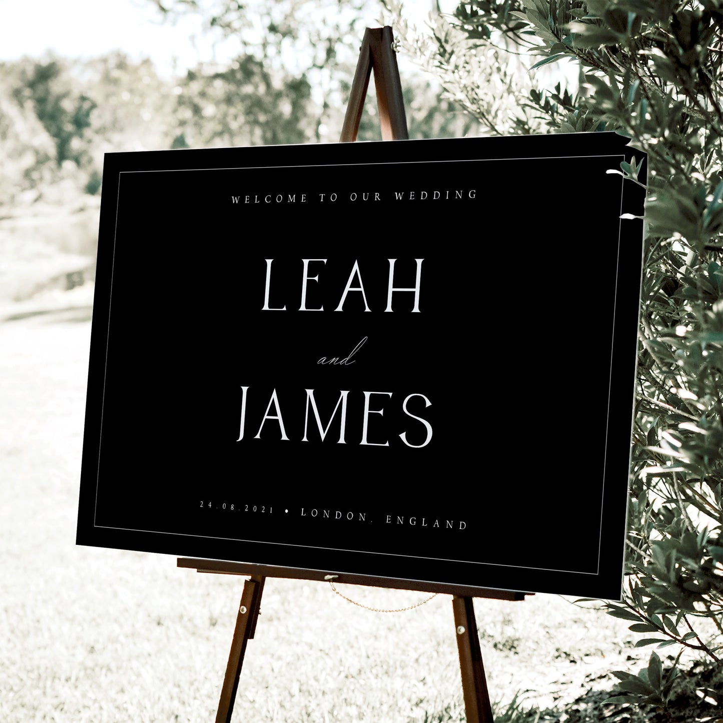 Leah Minimalist Wedding Welcome Sign Template