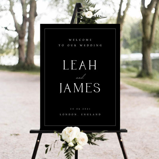 Leah Classic Wedding Welcome Sign Template