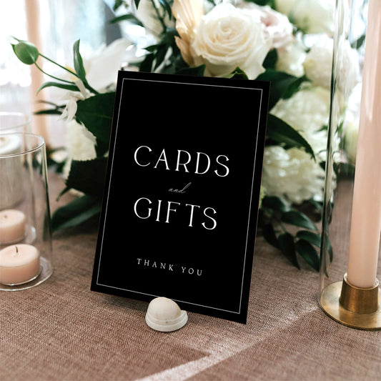 Leah Modern Cards and Gifts Wedding Sign Template