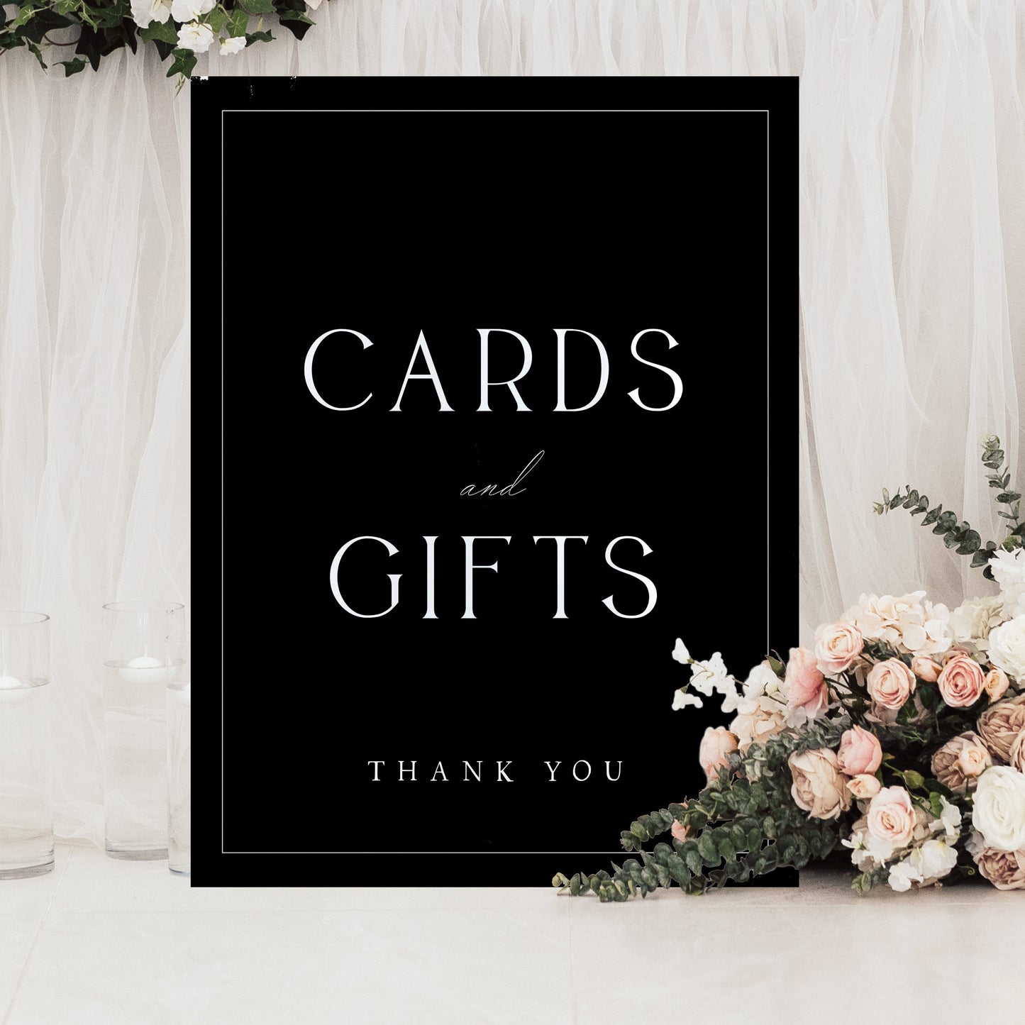 Leah Modern Cards and Gifts Wedding Sign Template