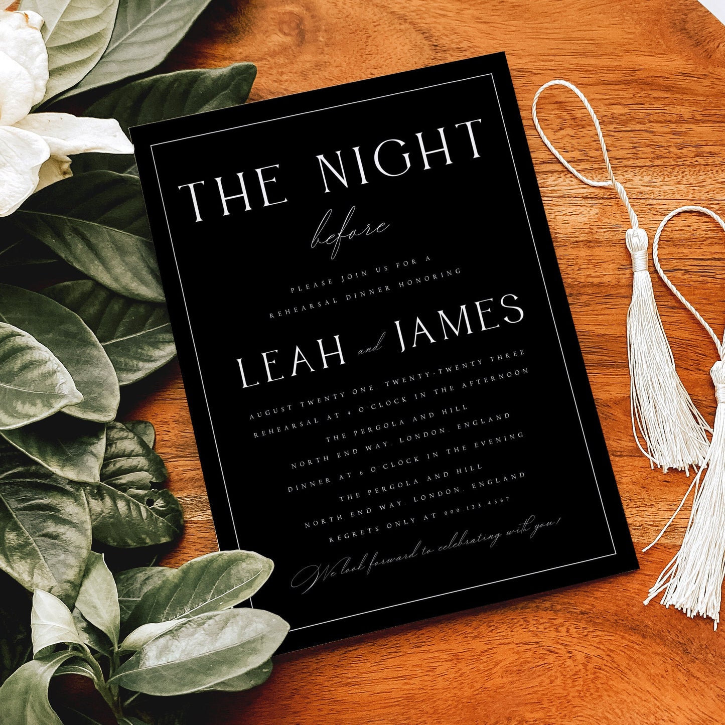 Leah Minimalist Wedding REHEARSAL Template