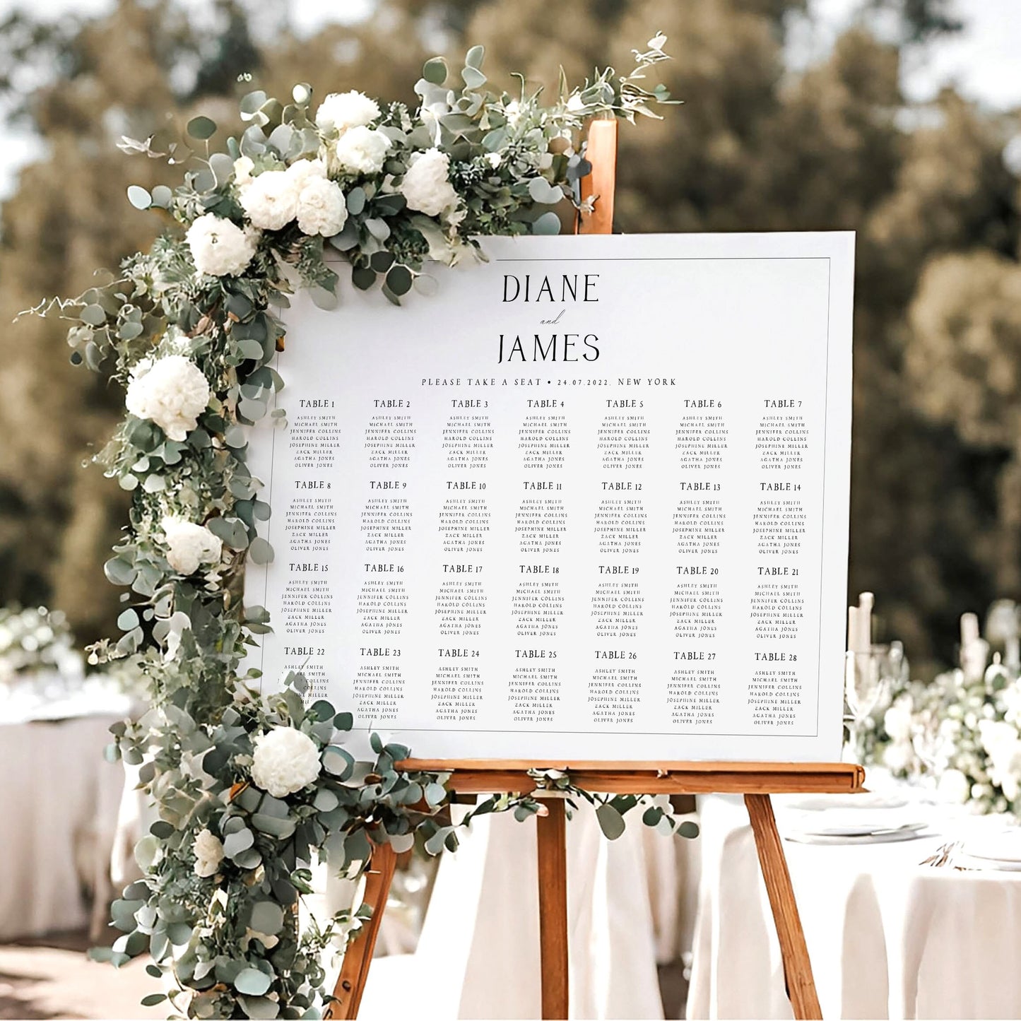 Diane Wedding Seating Chart Template