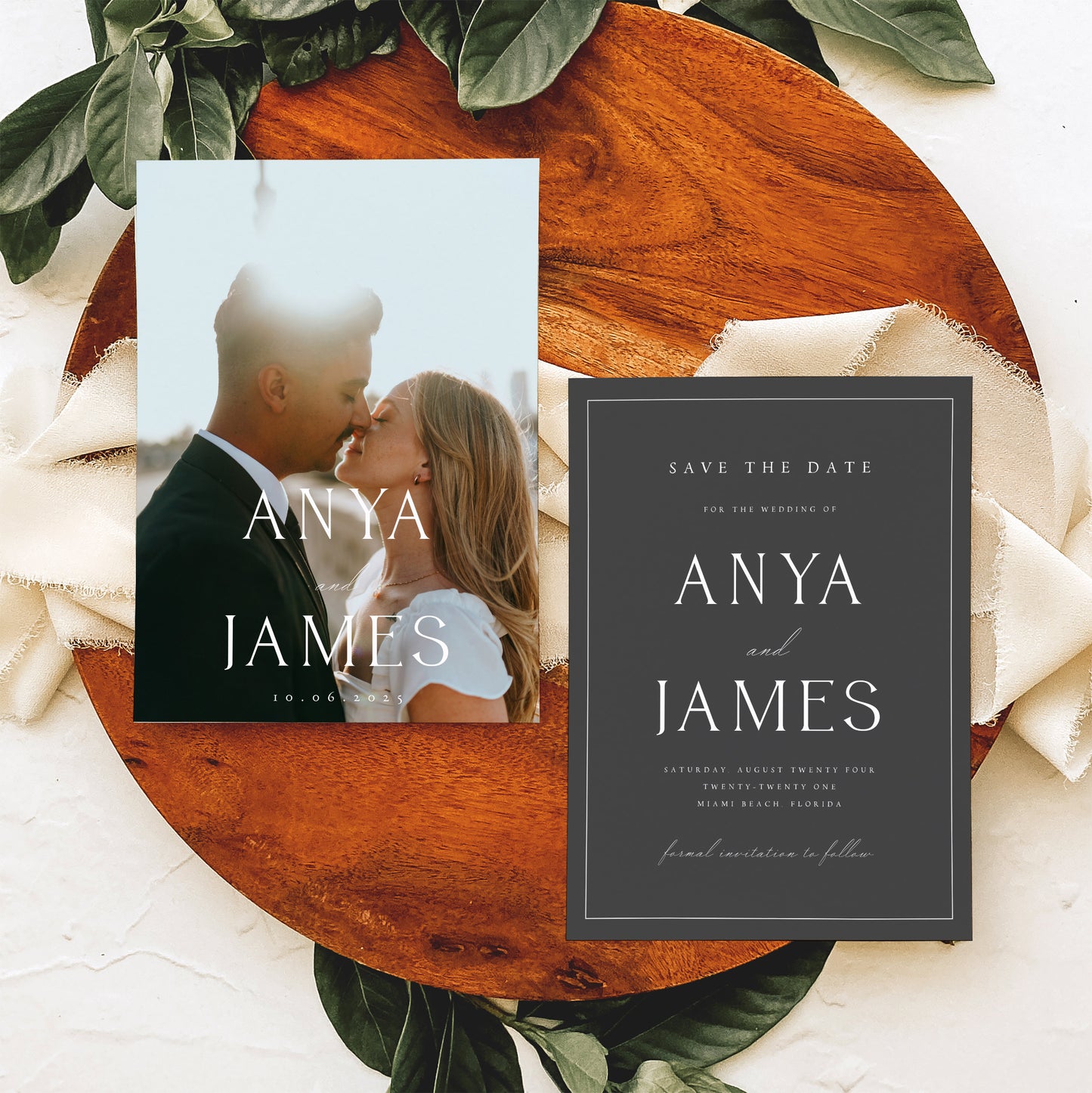 Anya Minimalist Photo Save the Date Template