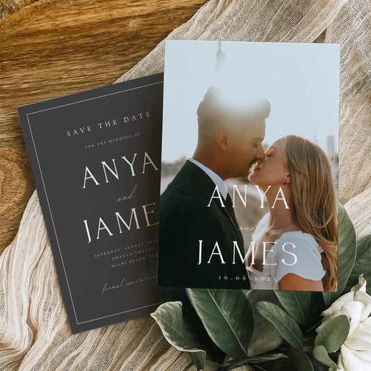 Anya Minimalist Photo Save the Date Template