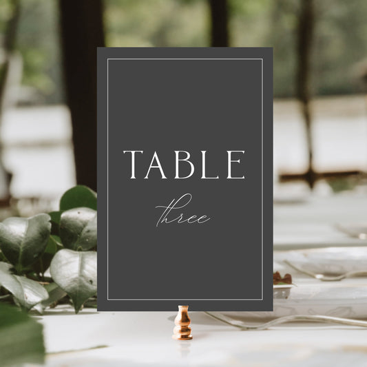 Anya Minimalist GREY Table Number Template