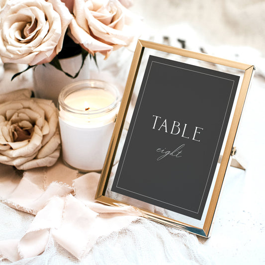 Anya Minimalist GREY Table Number Template