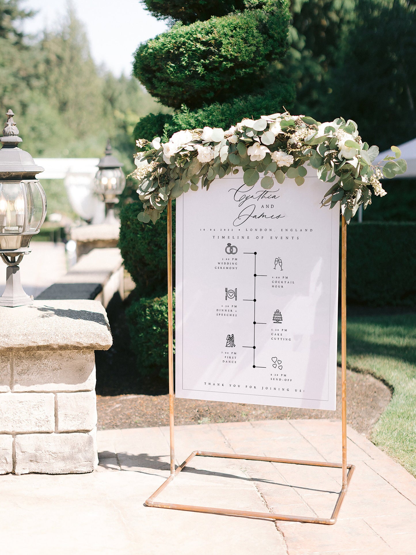 Cynthia Minimalist Wedding Order of Events Timeline Sign Template