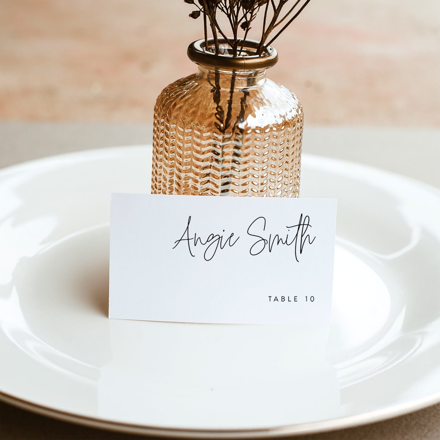 Angie Wedding Place Card Template Modern