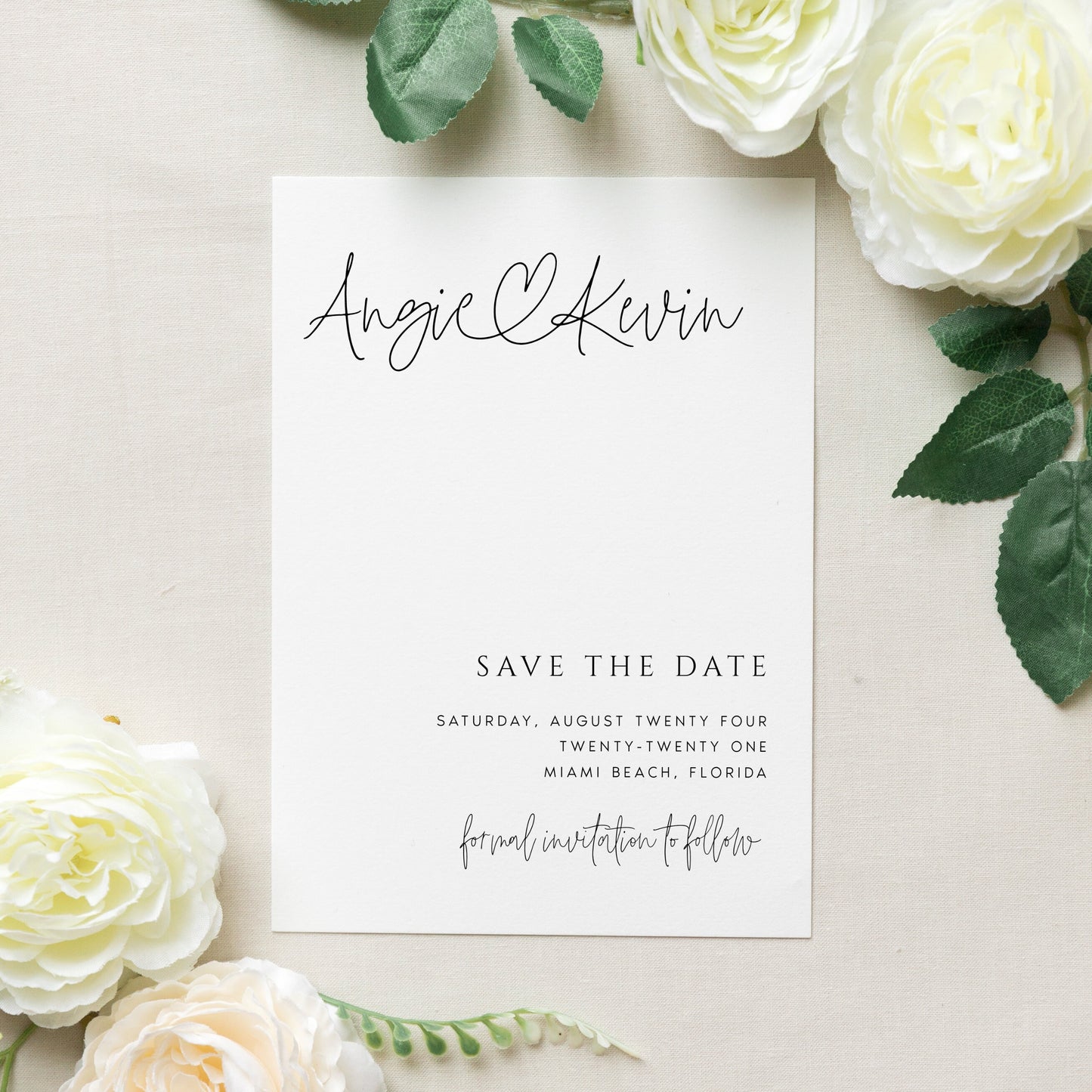 Angie Modern Minimal Save the Date Editable Template