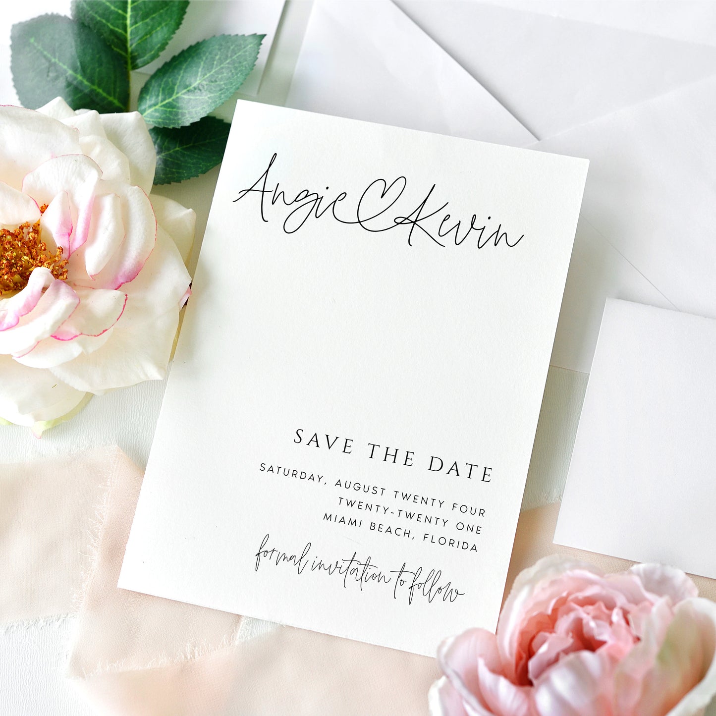 Angie Modern Minimal Save the Date Editable Template