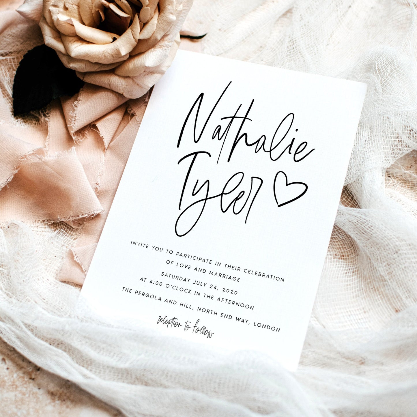 Nathalie Modern Wedding Invitation Template