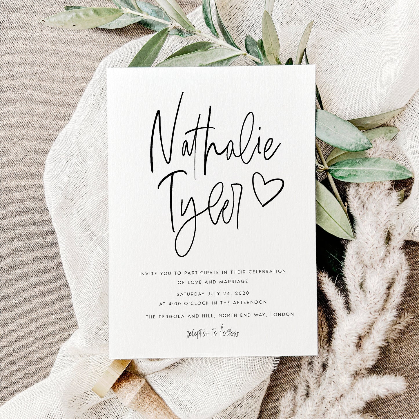 Nathalie Modern Wedding Invitation Template