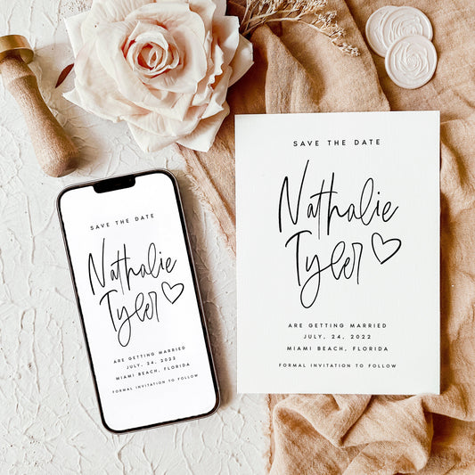 Nathalie Modern Save the Date Editable Template