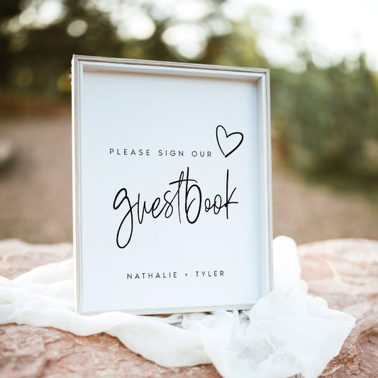 Nathalie Wedding Guest Book Sign Template