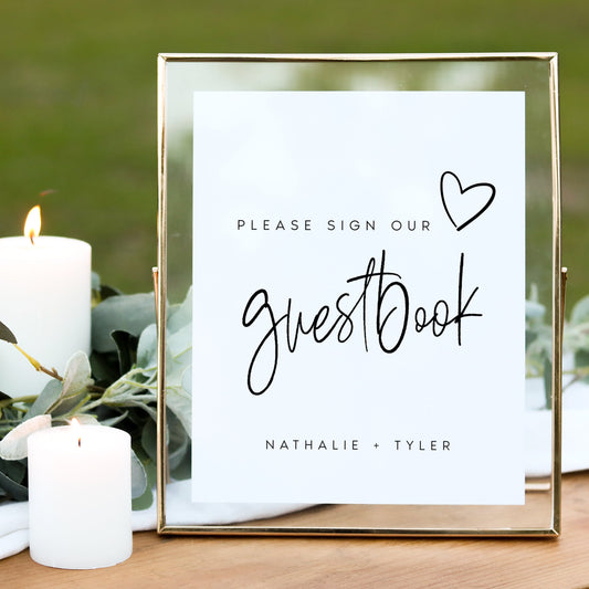 Nathalie Wedding Guest Book Sign Template