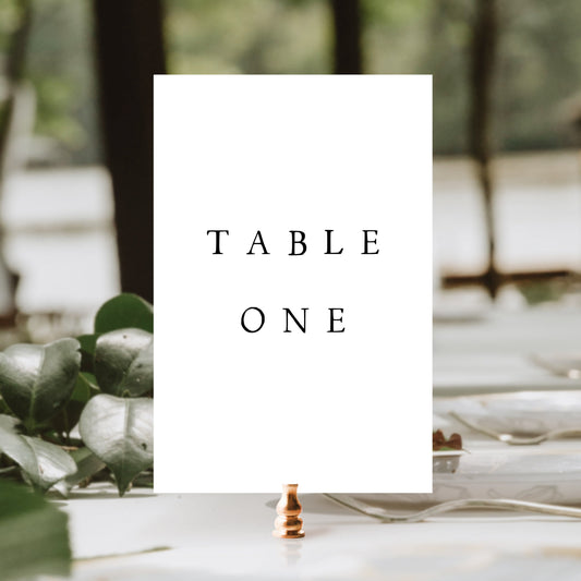 Elizabeth Minimalist Table Number Card Template