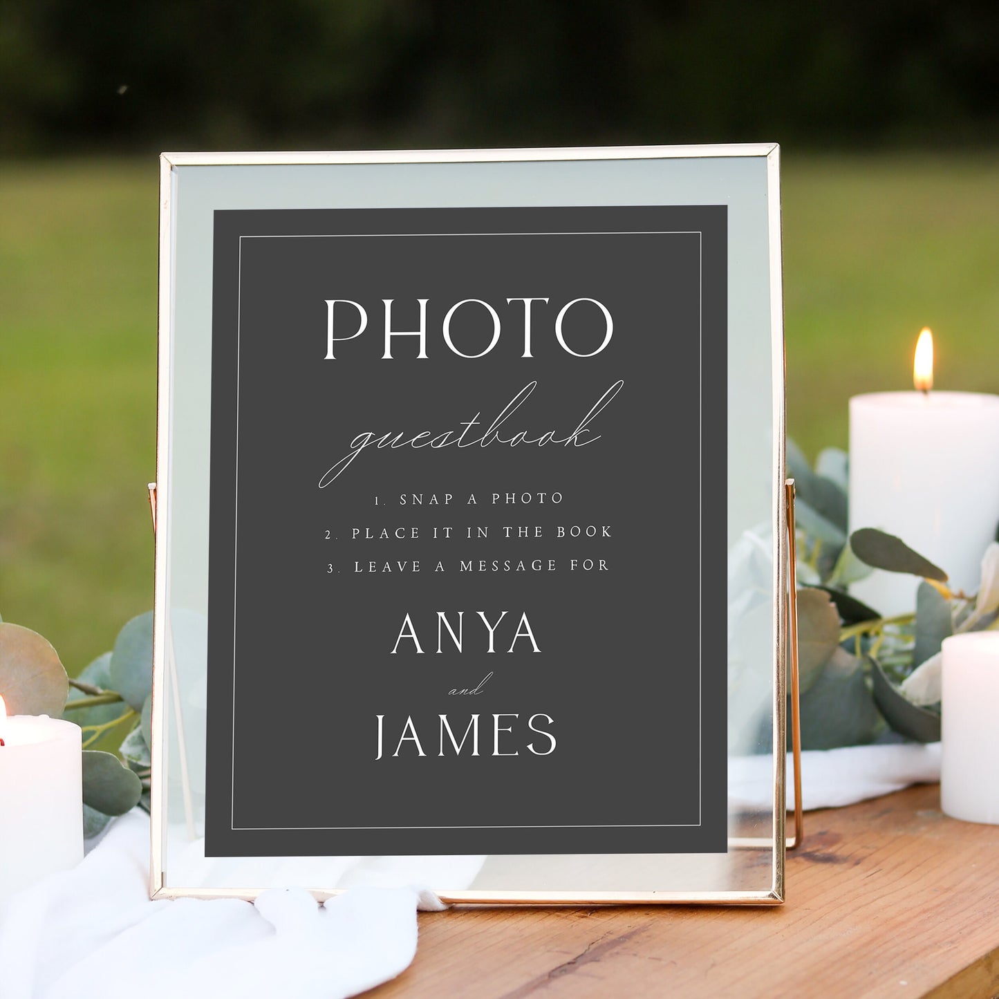 Anya Editable Elegant Wedding Photo Guestbook Sign Template