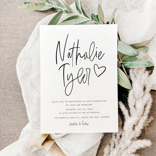 Nathalie Modern Wedding Invitation Template