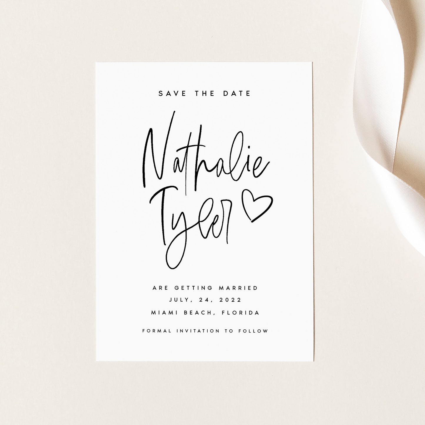 Nathalie Modern Save the Date Editable Template