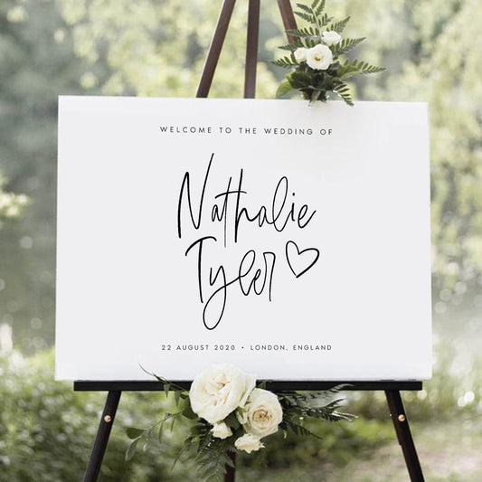 Nathalie Minimalist Wedding Welcome Sign